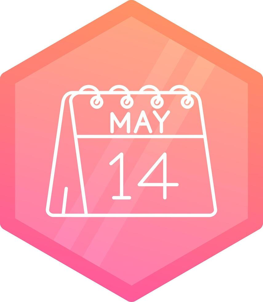 14th of May Gradient polygon Icon vector