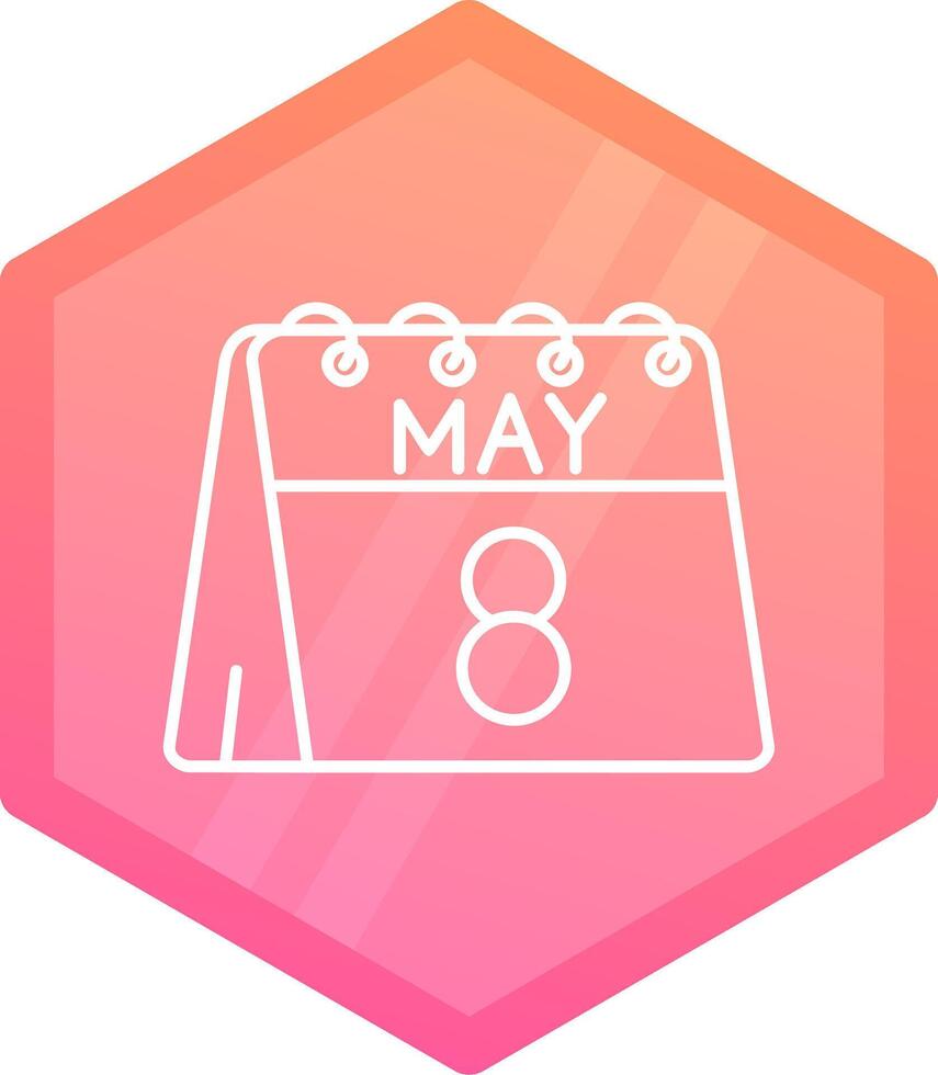 8th of May Gradient polygon Icon vector