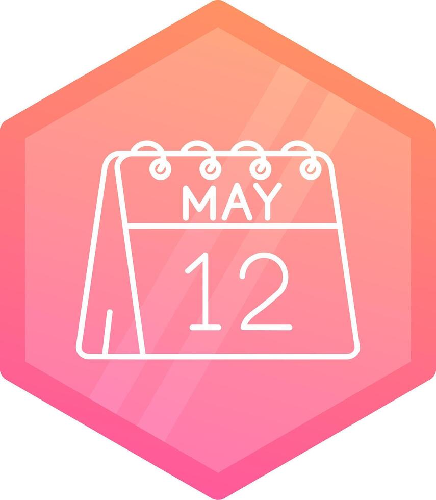 12th of May Gradient polygon Icon vector