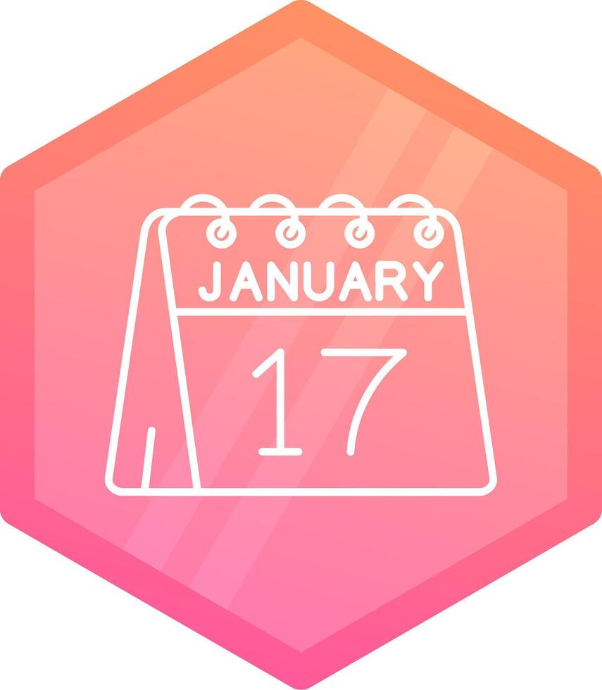 17th of January Gradient polygon Icon vector