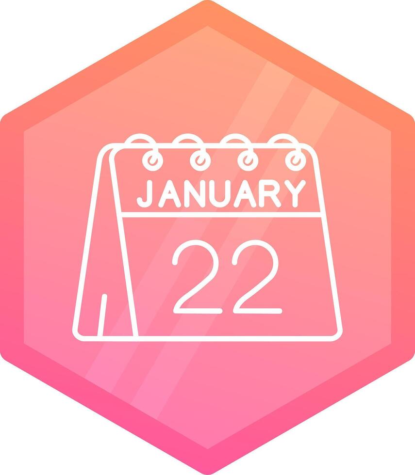 22nd of January Gradient polygon Icon vector