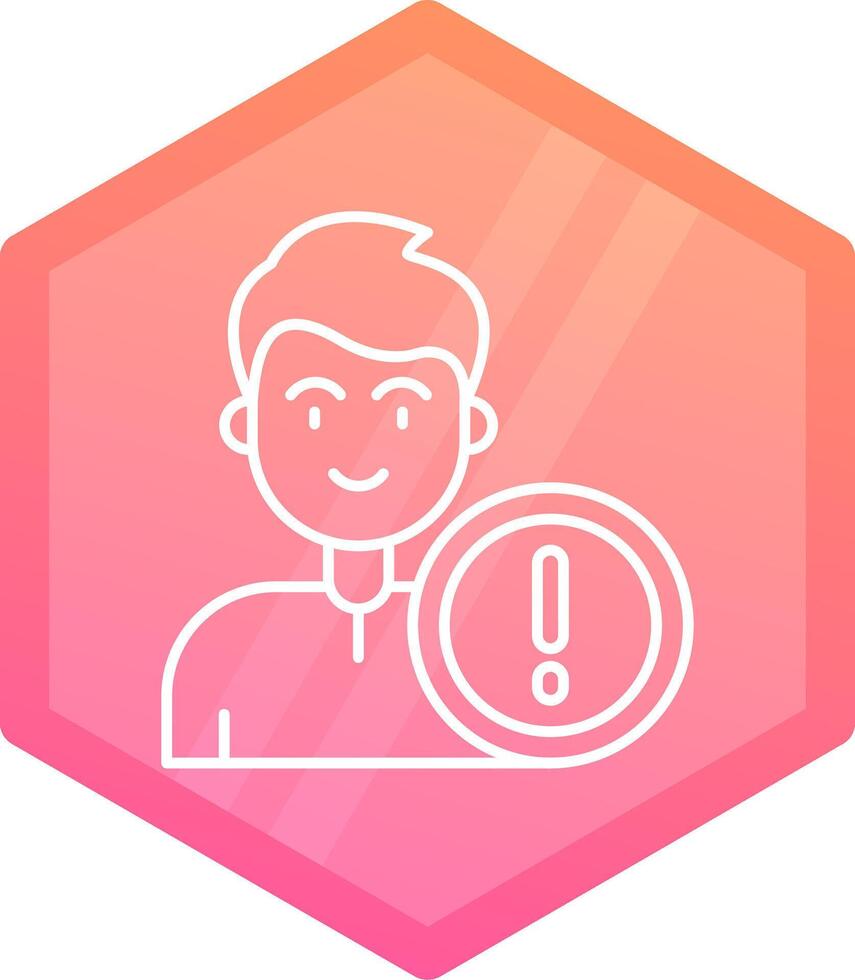 Error Gradient polygon Icon vector