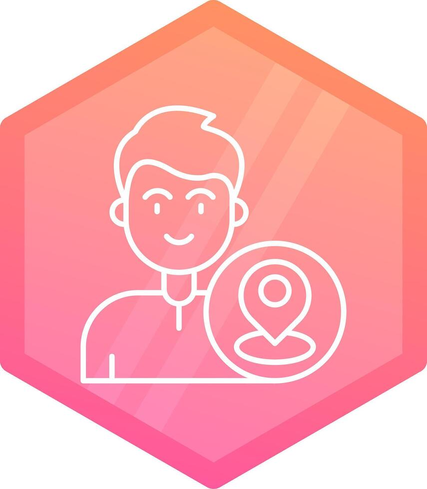 Location Gradient polygon Icon vector