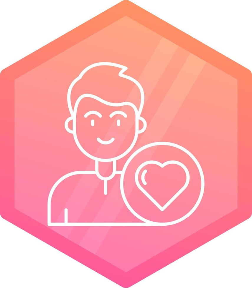 corazón degradado polígono icono vector