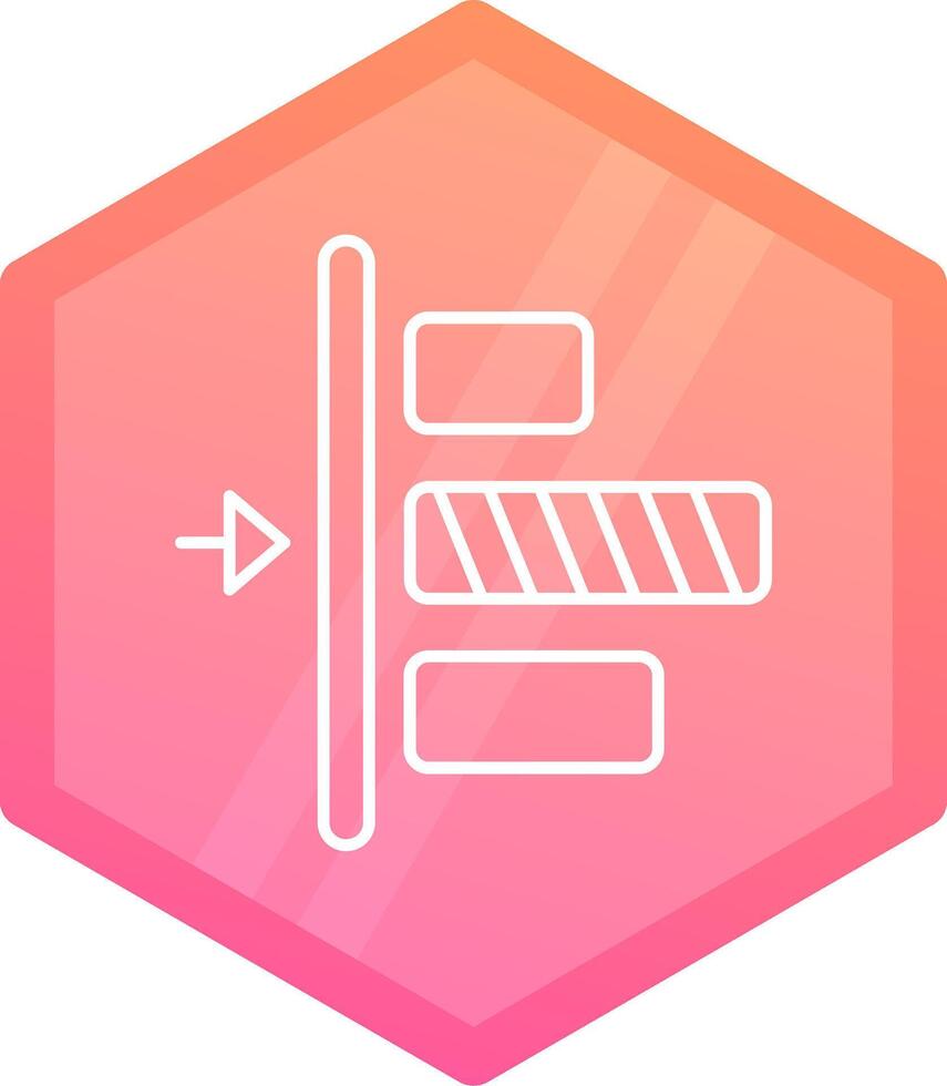 Left alignment Gradient polygon Icon vector