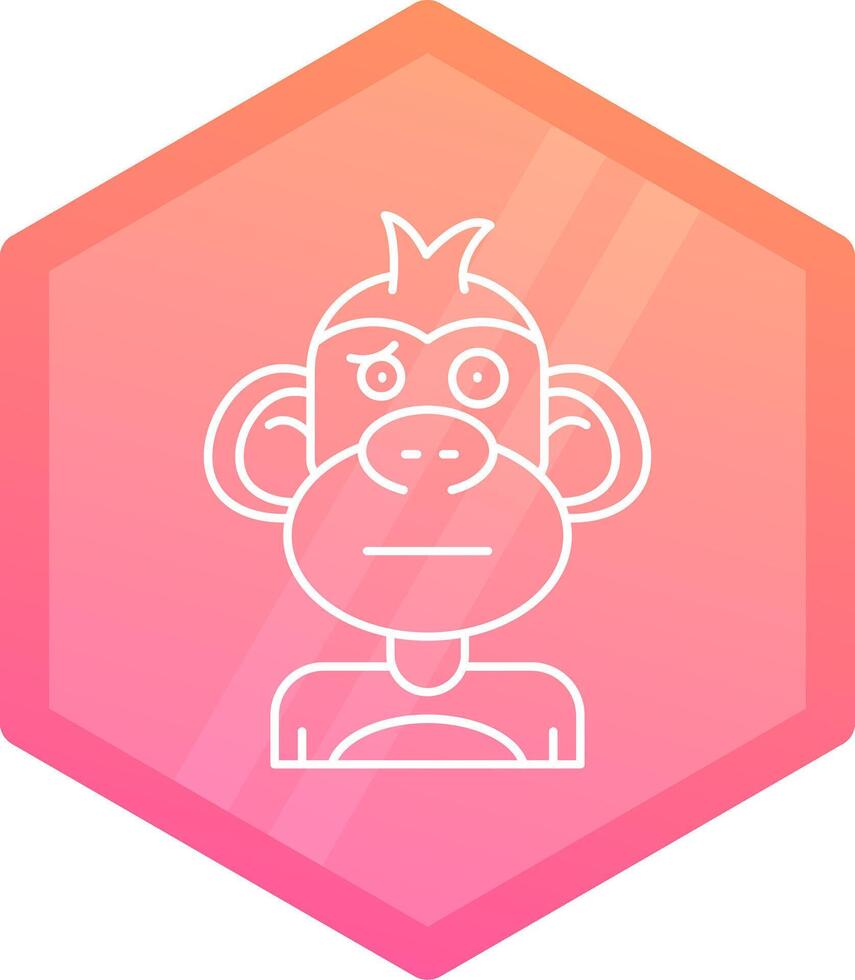 Confused Gradient polygon Icon vector