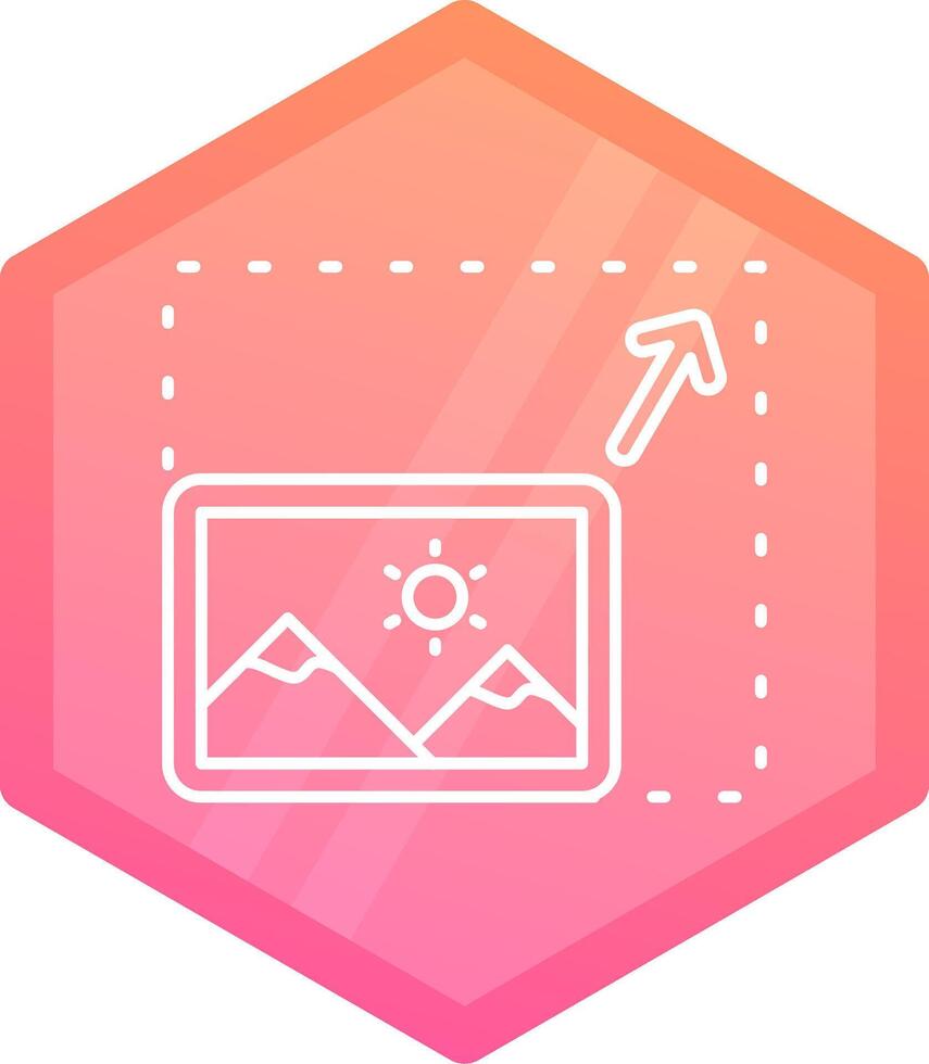 Resize Gradient polygon Icon vector