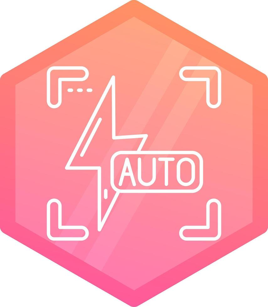 Auto flash Gradient polygon Icon vector