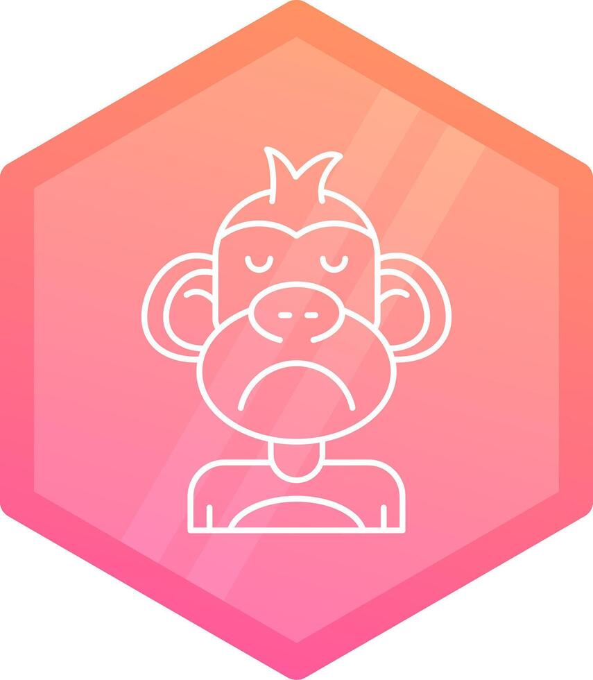 Sad Gradient polygon Icon vector