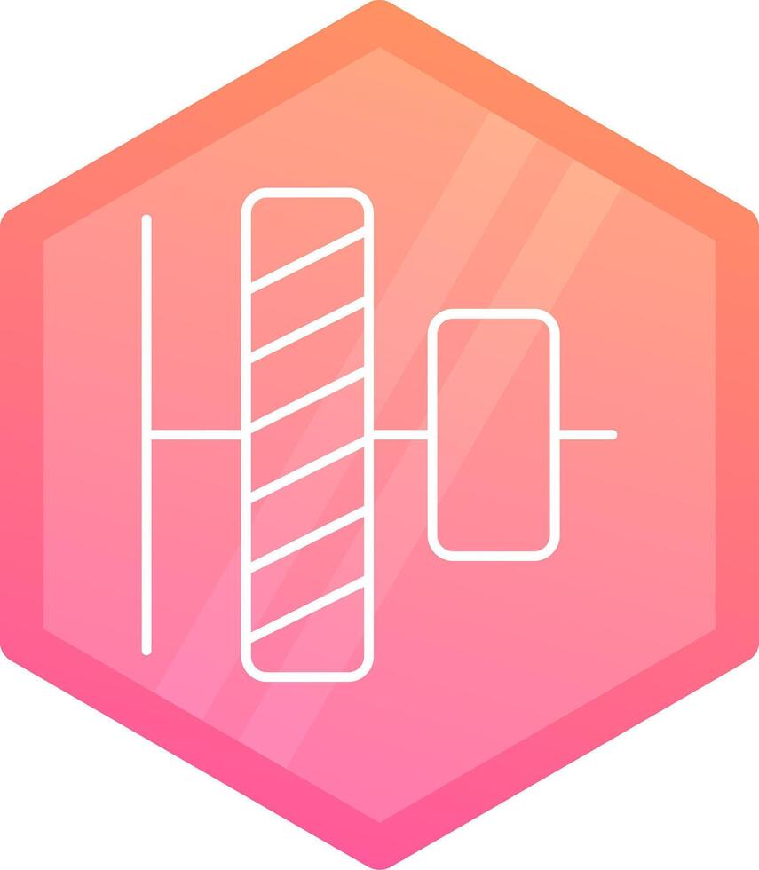 Vertical alignment Gradient polygon Icon vector