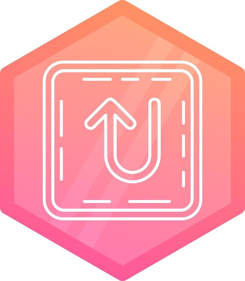 U turn Gradient polygon Icon vector