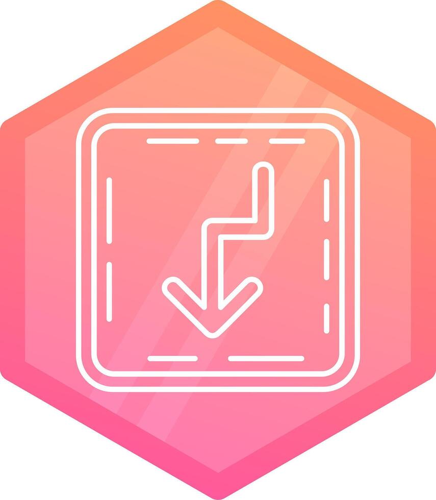 U turn Gradient polygon Icon vector