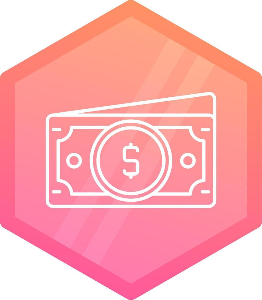 Dollar Gradient polygon Icon vector