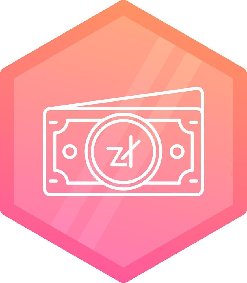 Zloty Gradient polygon Icon vector