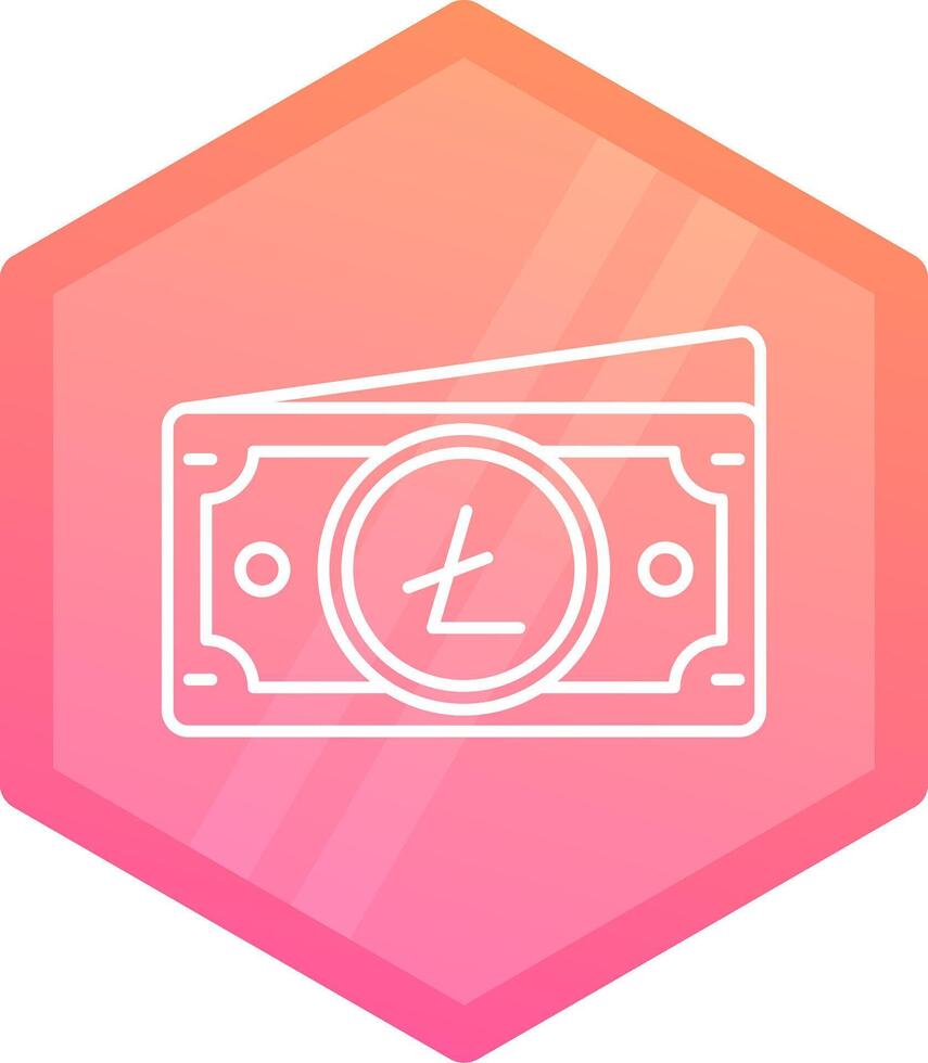 Litecoin Gradient polygon Icon vector