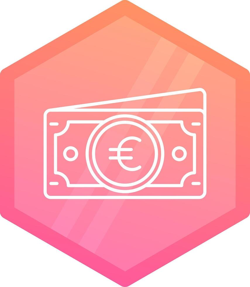 euro degradado polígono icono vector