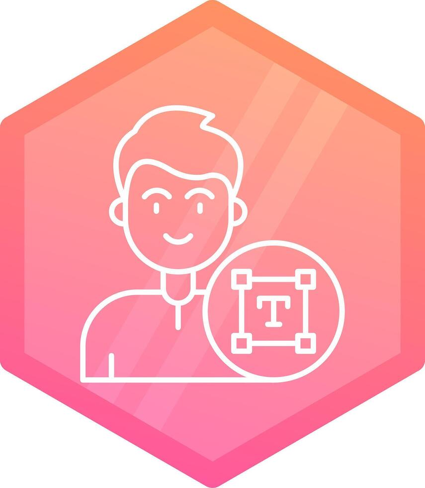 Type Gradient polygon Icon vector
