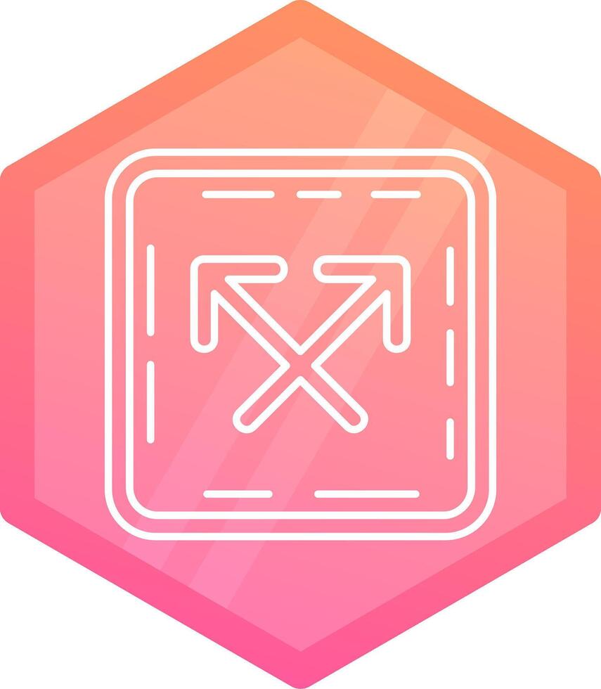 Intersect Gradient polygon Icon vector