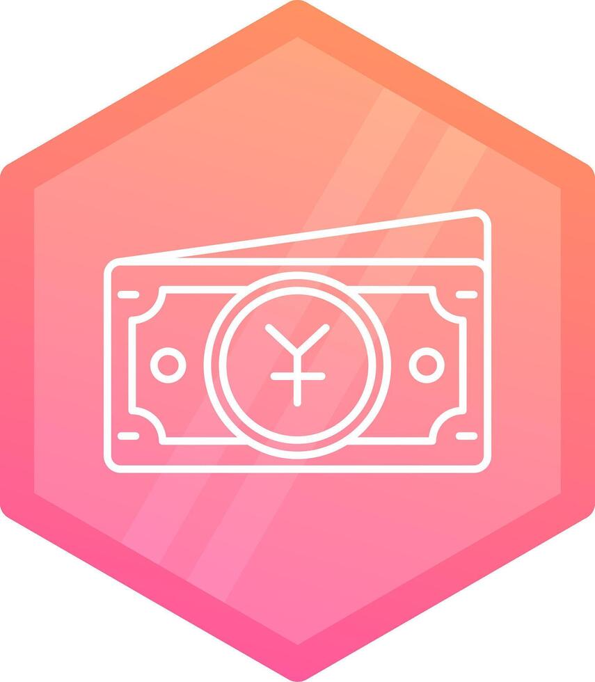 Yuan Gradient polygon Icon vector