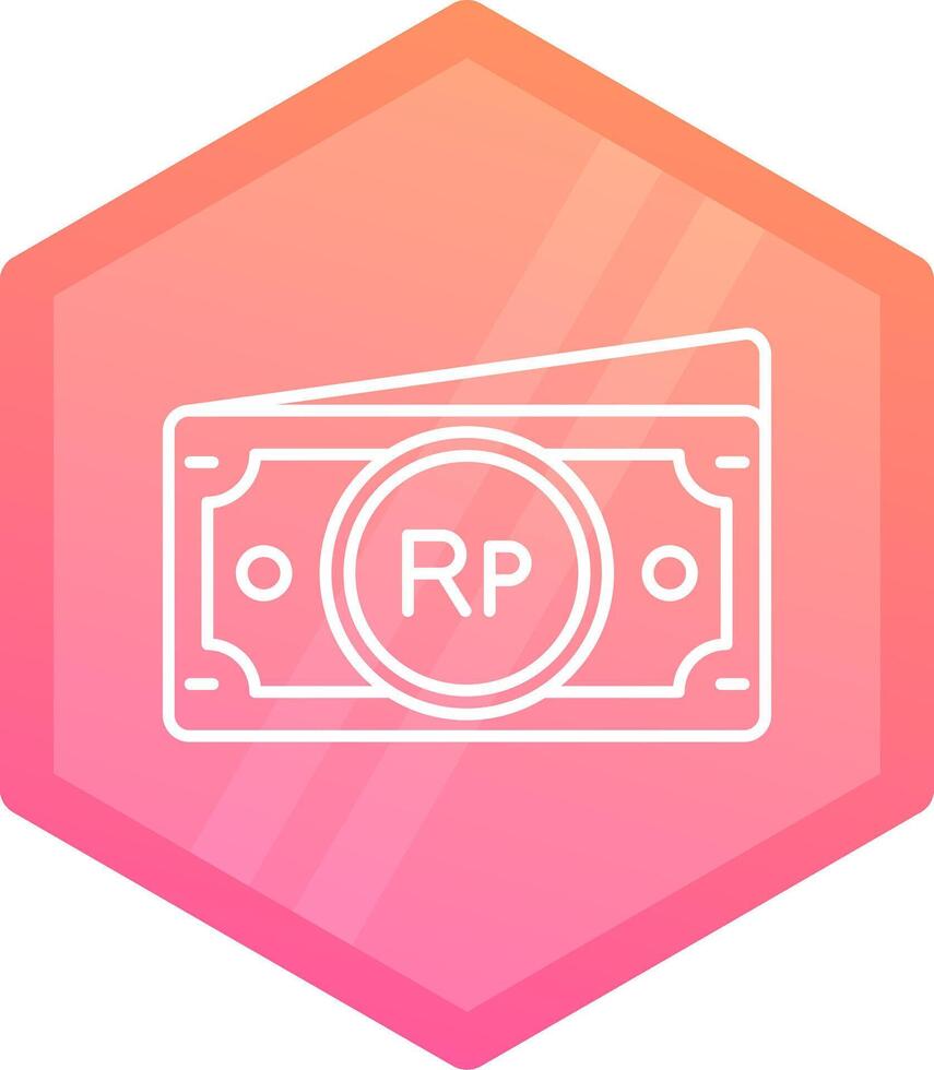 Indonesian rupiah Gradient polygon Icon vector