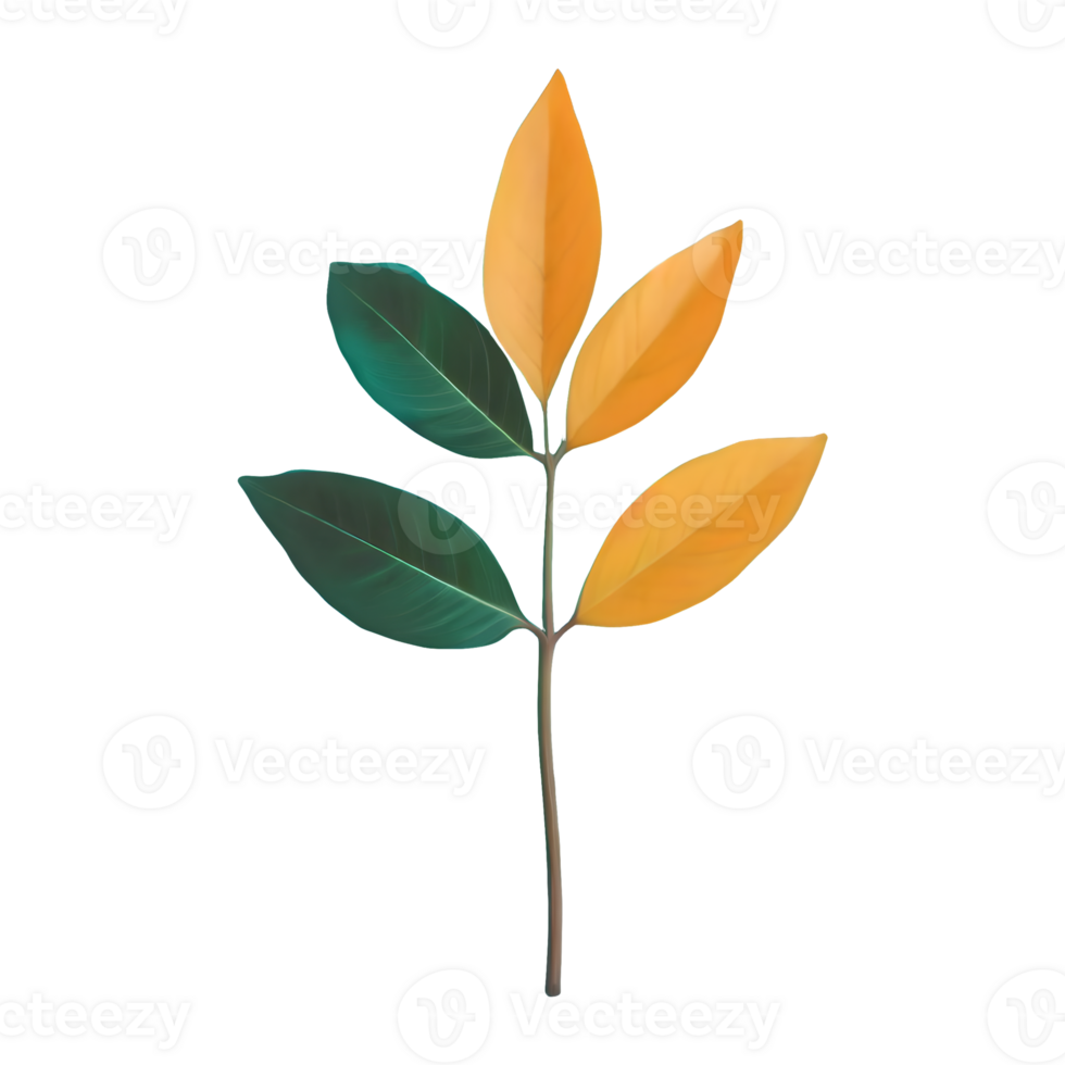 AI generated Leaves color change isolated on transparent background png