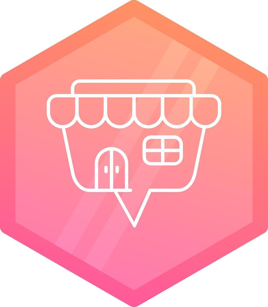 tienda degradado polígono icono vector