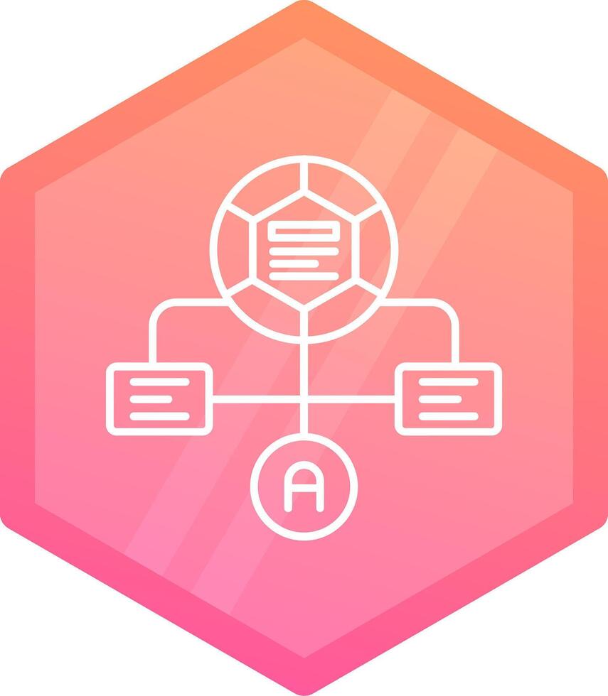 Workflow Gradient polygon Icon vector