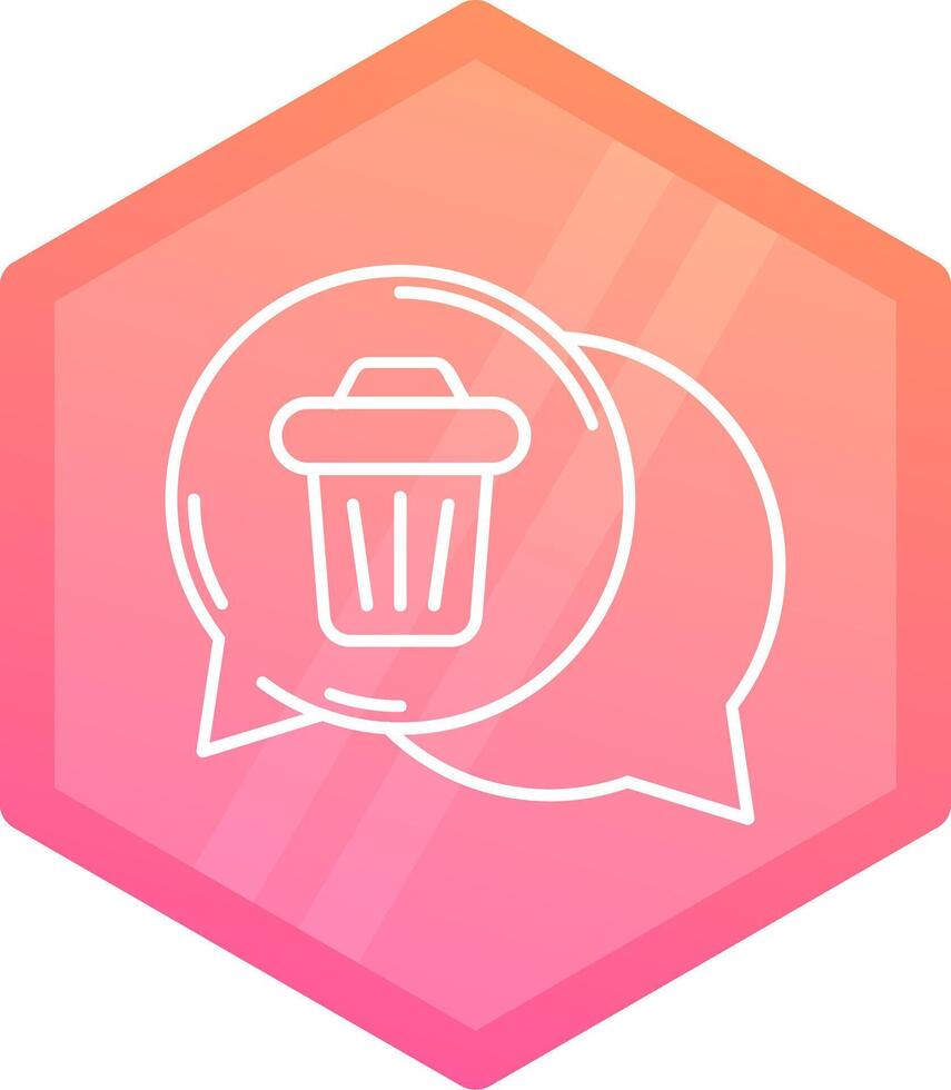 Delete Gradient polygon Icon vector