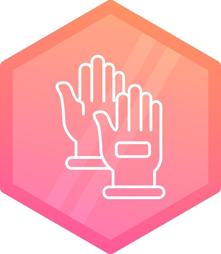 Hand gloves Gradient polygon Icon vector