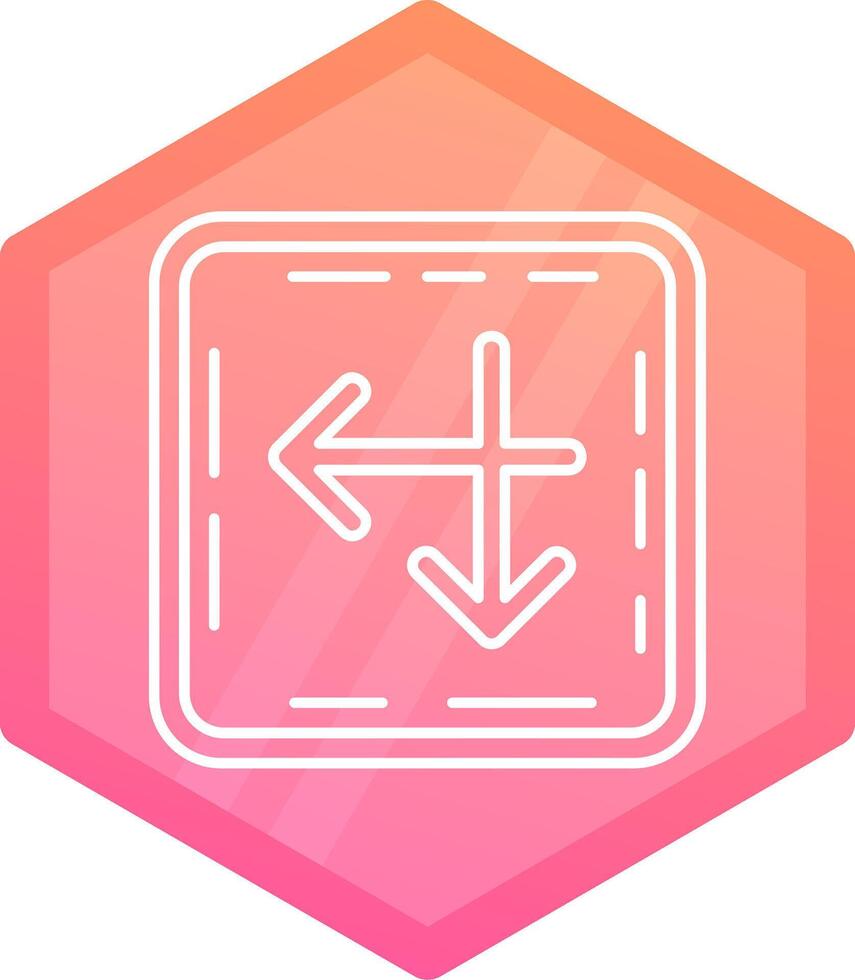 Intersect Gradient polygon Icon vector
