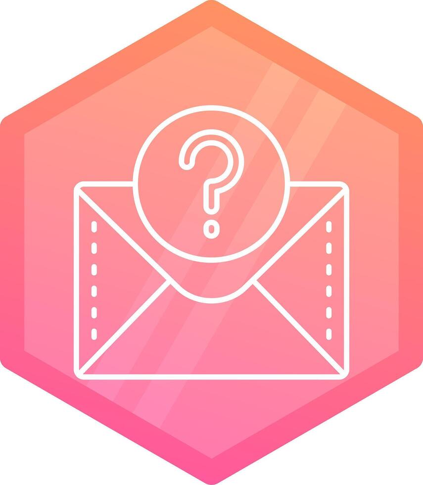 Question mark Gradient polygon Icon vector