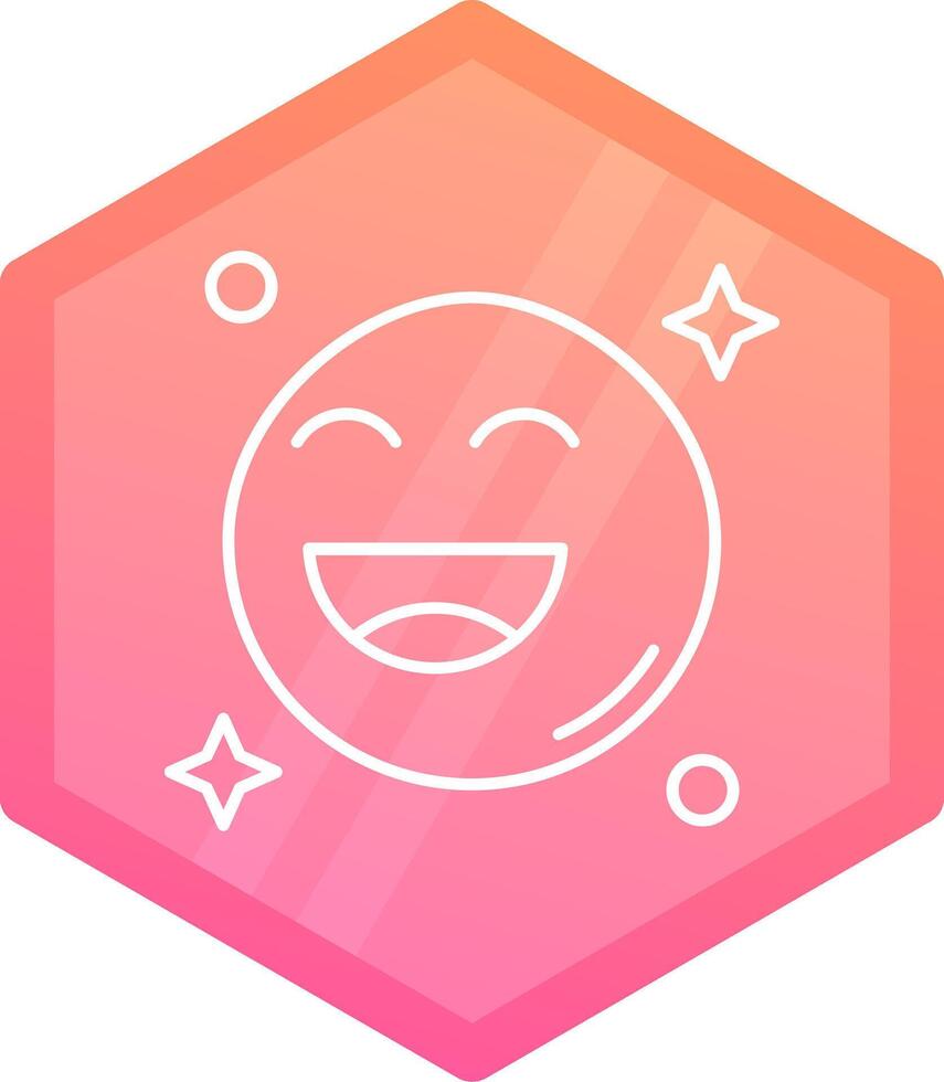 Happy Gradient polygon Icon vector