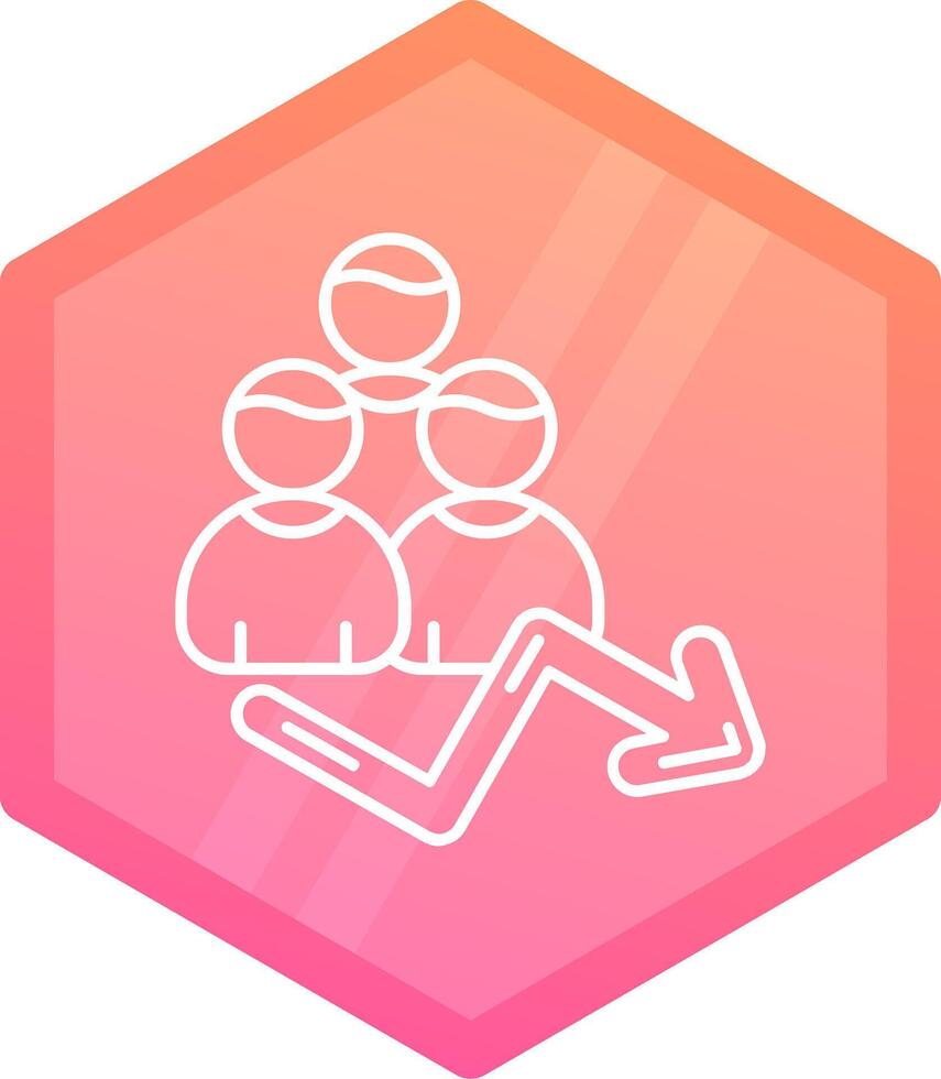 Population Gradient polygon Icon vector