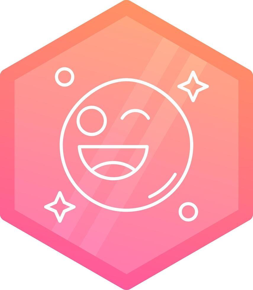 Wink Gradient polygon Icon vector