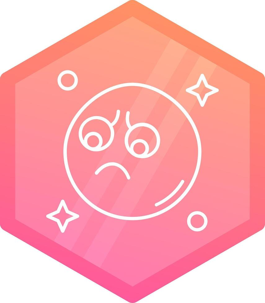 Sad Gradient polygon Icon vector