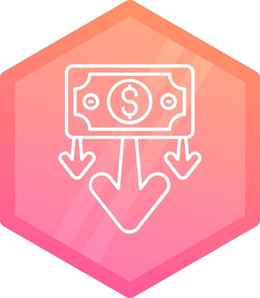 Decrease Gradient polygon Icon 38181668 Vector Art at Vecteezy