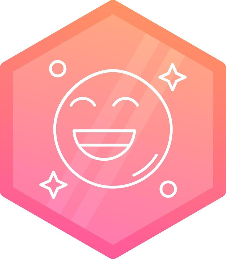 Smile Gradient polygon Icon vector