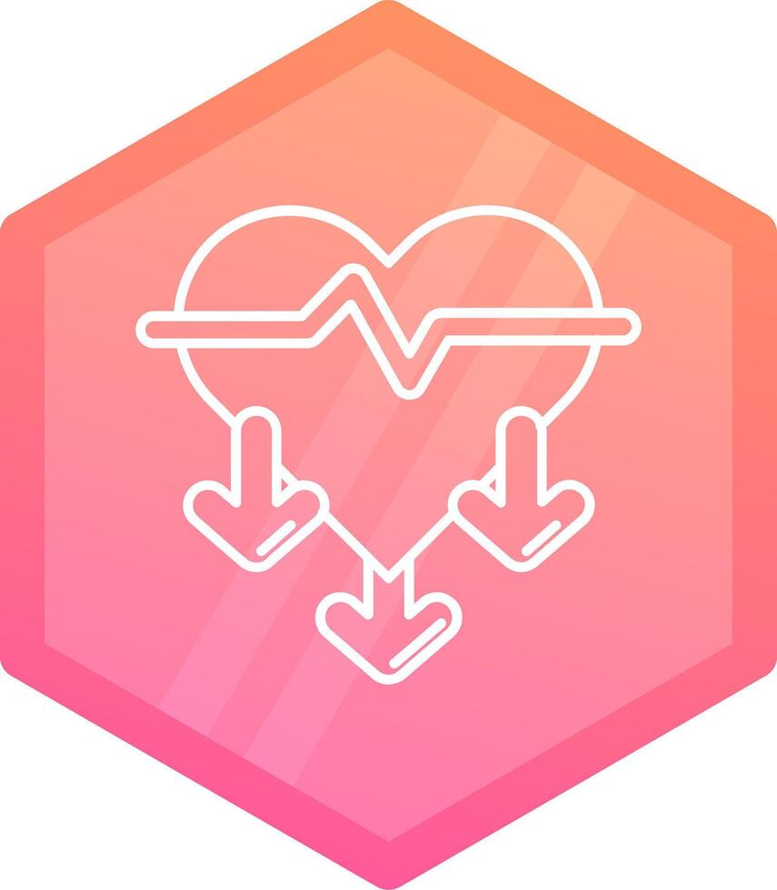 Heart rate Gradient polygon Icon vector