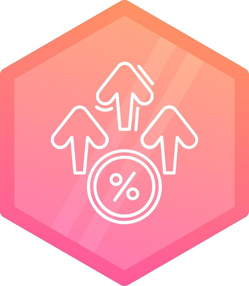 Discount Gradient polygon Icon vector