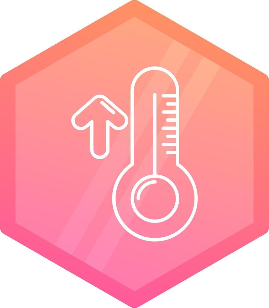 alto temperatura degradado polígono icono vector