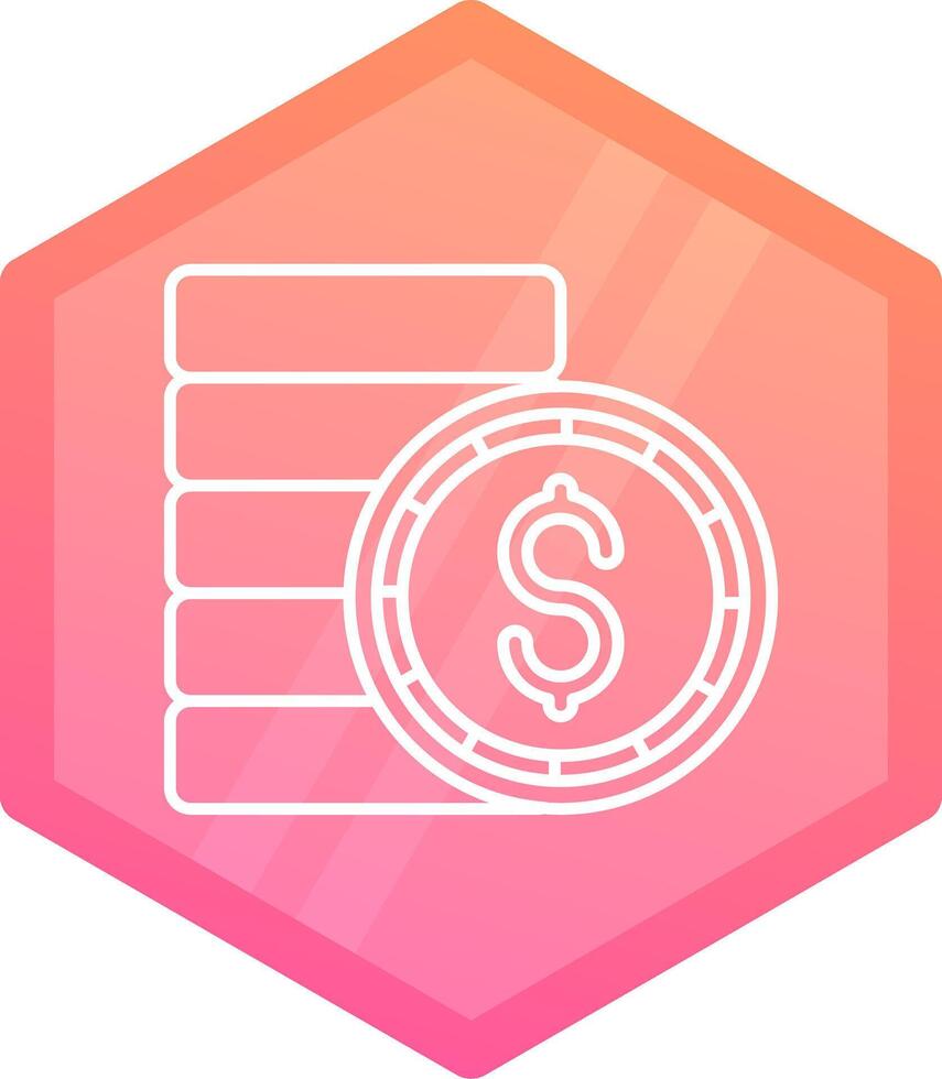 Coin Gradient polygon Icon vector