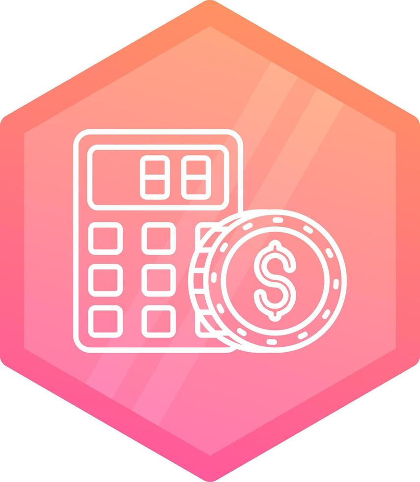 Calculator Gradient polygon Icon vector