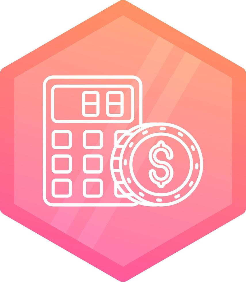 Calculator Gradient polygon Icon vector