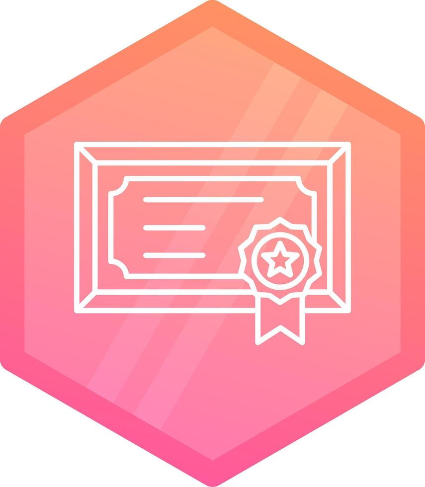 Certificate Gradient polygon Icon vector