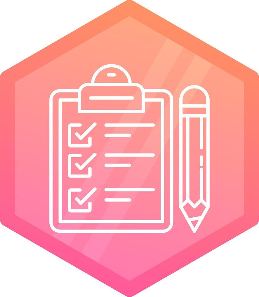 Exam Gradient polygon Icon vector