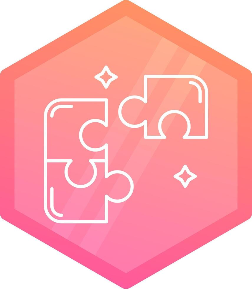 Puzzle Gradient polygon Icon vector