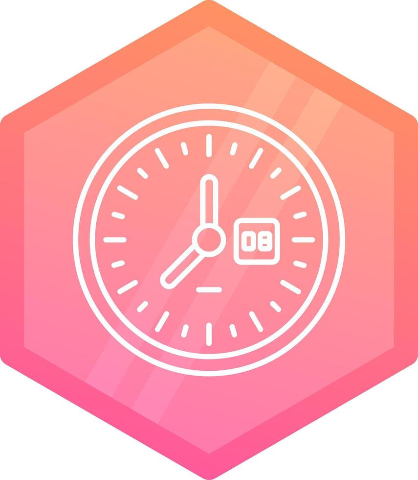 reloj degradado polígono icono vector