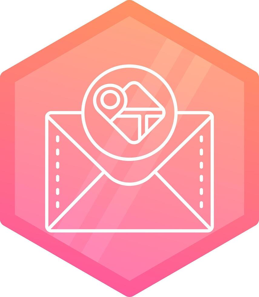 Location pin Gradient polygon Icon vector