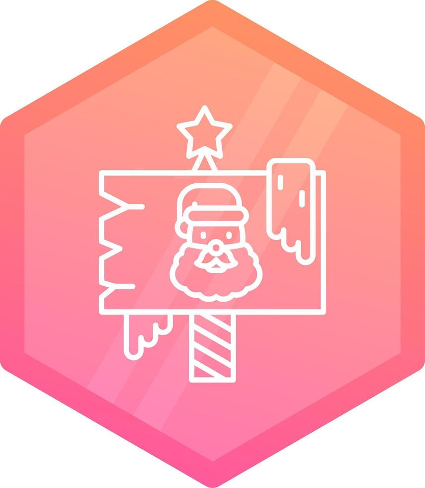 North pole Gradient polygon Icon vector