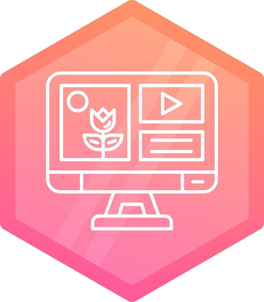 Mixed media Gradient polygon Icon vector